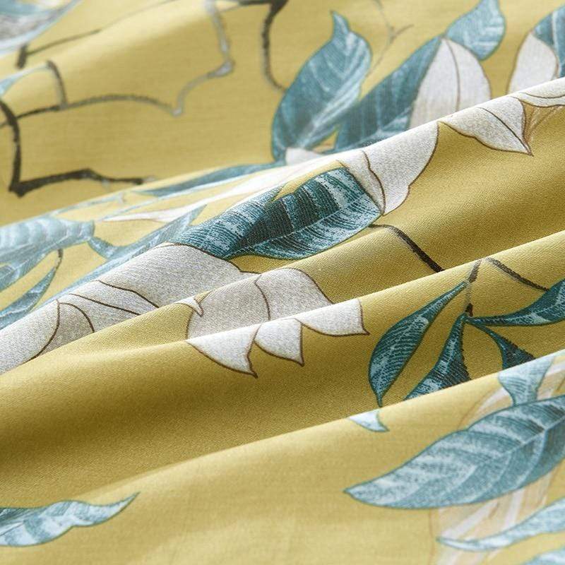 Duvet en Coton Égyptien Luxe - Design Jaune Apaisant et Respirant