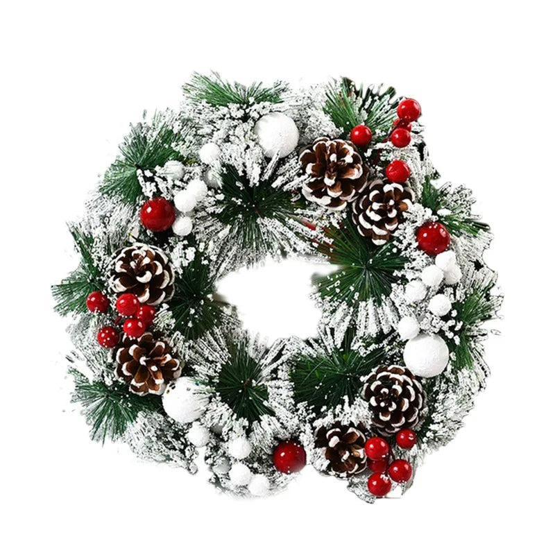 Couronne de Noël Suspendue - Design Réaliste et Durable