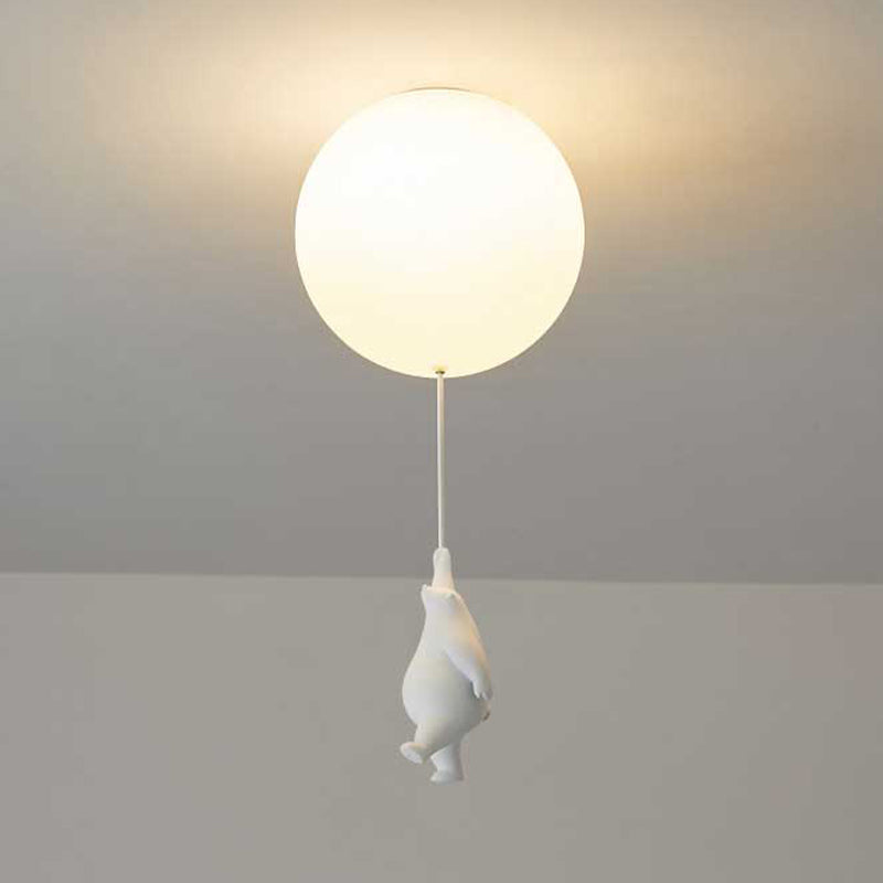 Lampe Suspendue Ours et Ballon - Éclairage Magique pour Chambre d'Enfant