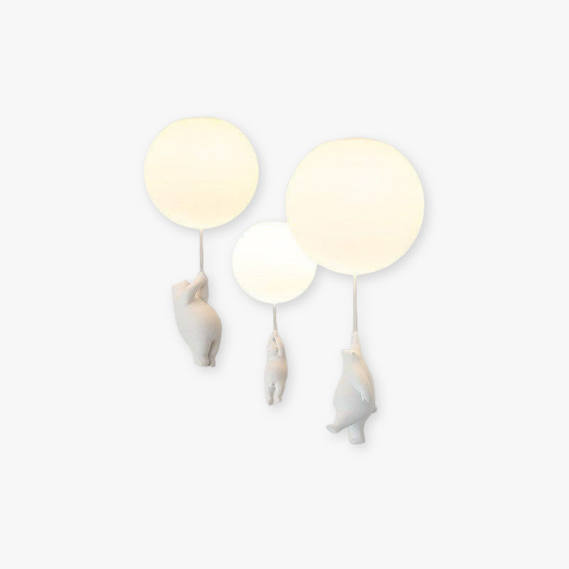 Lampe Suspendue Ours et Ballon - Éclairage Magique pour Chambre d'Enfant