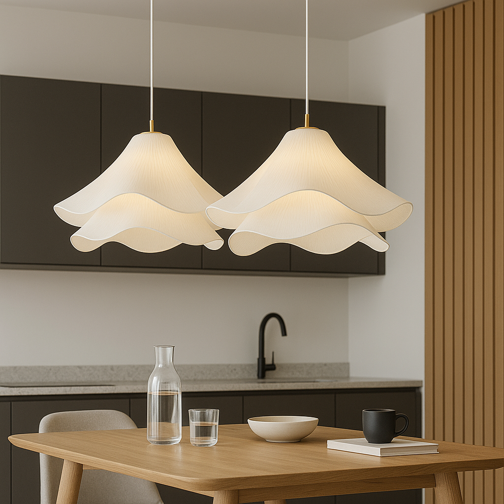 Lampe Suspendue Fleur Minimaliste - Éclairage Contemporain et Réglable