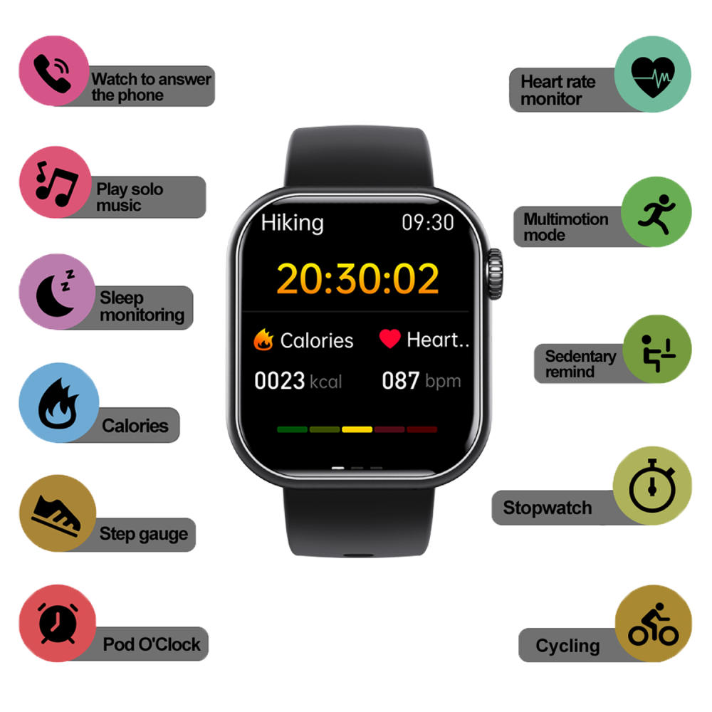Montre Connectée avec Moniteur de Santé - Suivi de Pression Artérielle et Fitness
