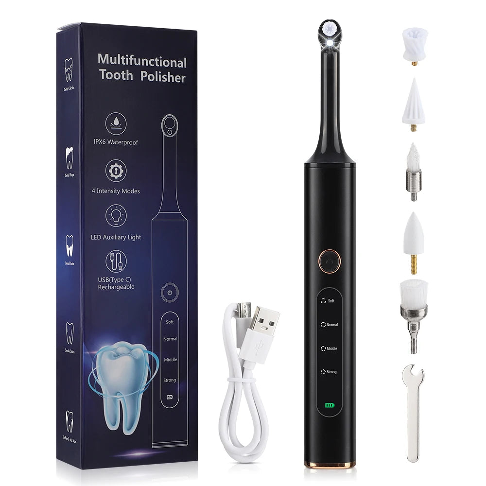 Outil Dentaire Rechargeable 5-en-1 - Polissage, Nettoyage et Détartrage Efficaces