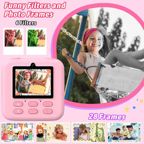 Caméra Instantanée pour Enfants - Selfies HD et Mémoire de 32 Go