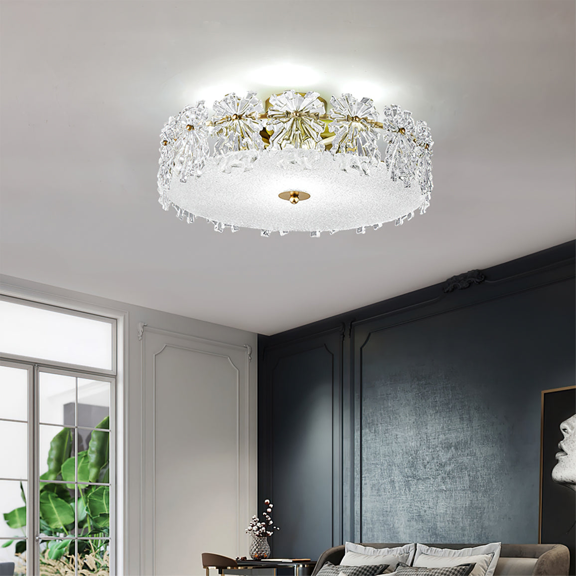 Plafonnier Design Contemporain - Éclairage Chaleureux avec Flocons de Neige