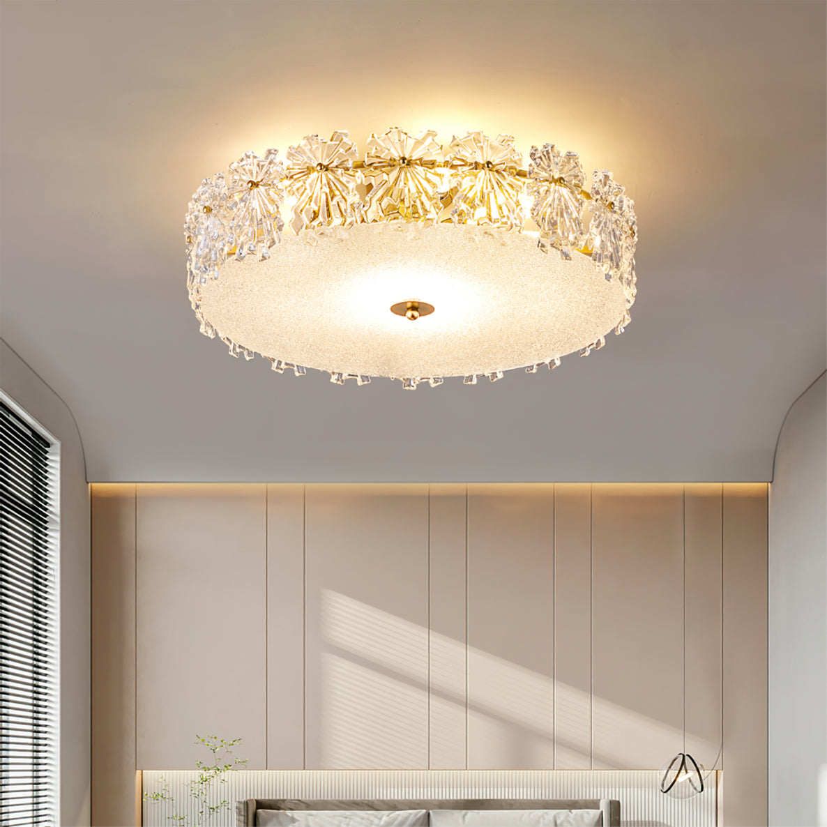Plafonnier Design Contemporain - Éclairage Chaleureux avec Flocons de Neige