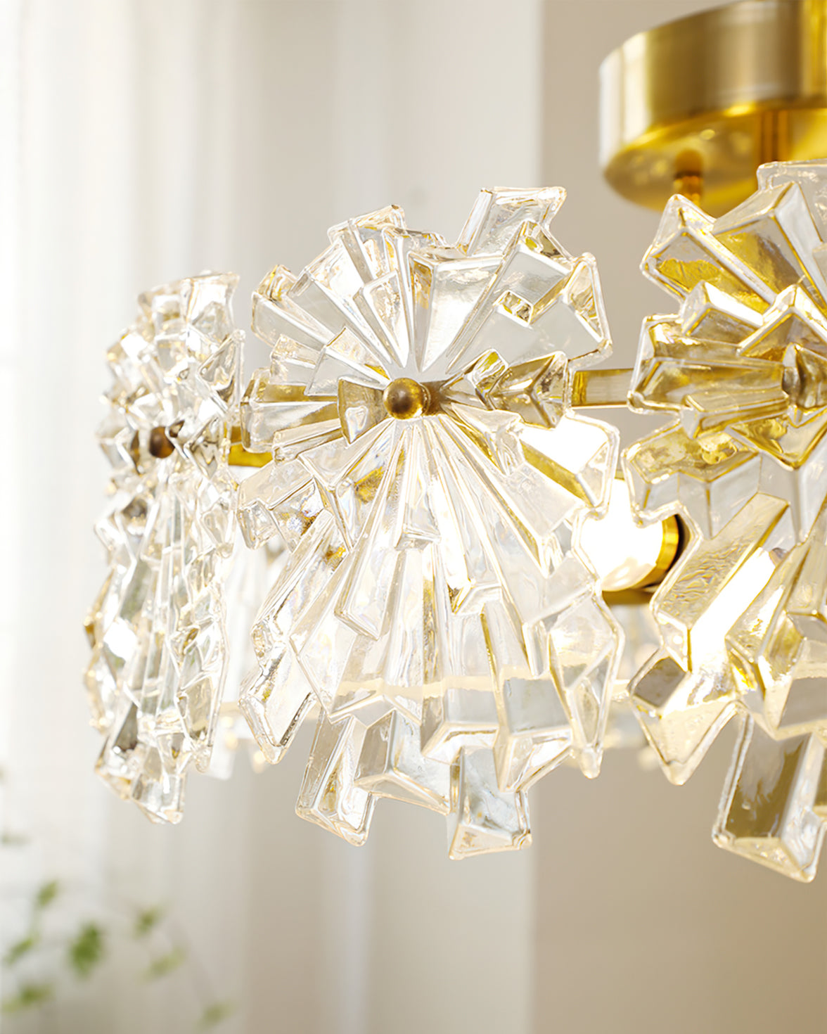 Plafonnier Design Contemporain - Éclairage Chaleureux avec Flocons de Neige