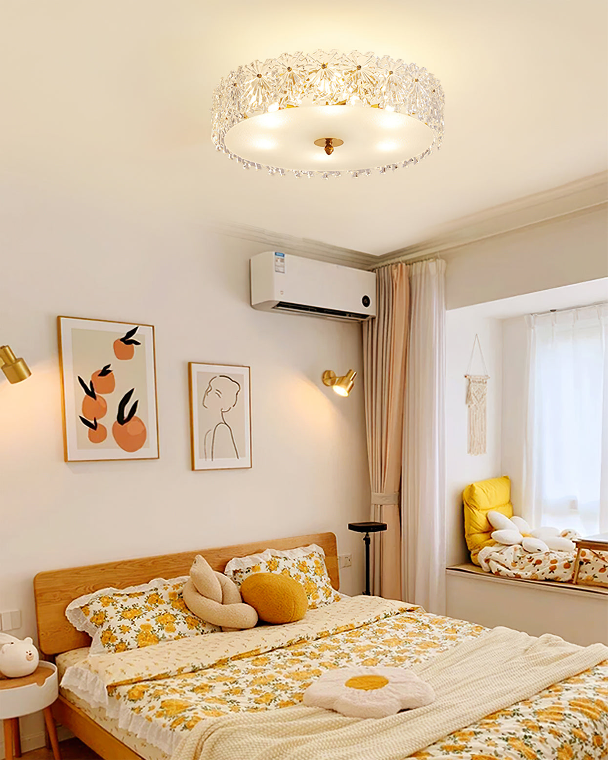 Plafonnier Design Contemporain - Éclairage Chaleureux avec Flocons de Neige