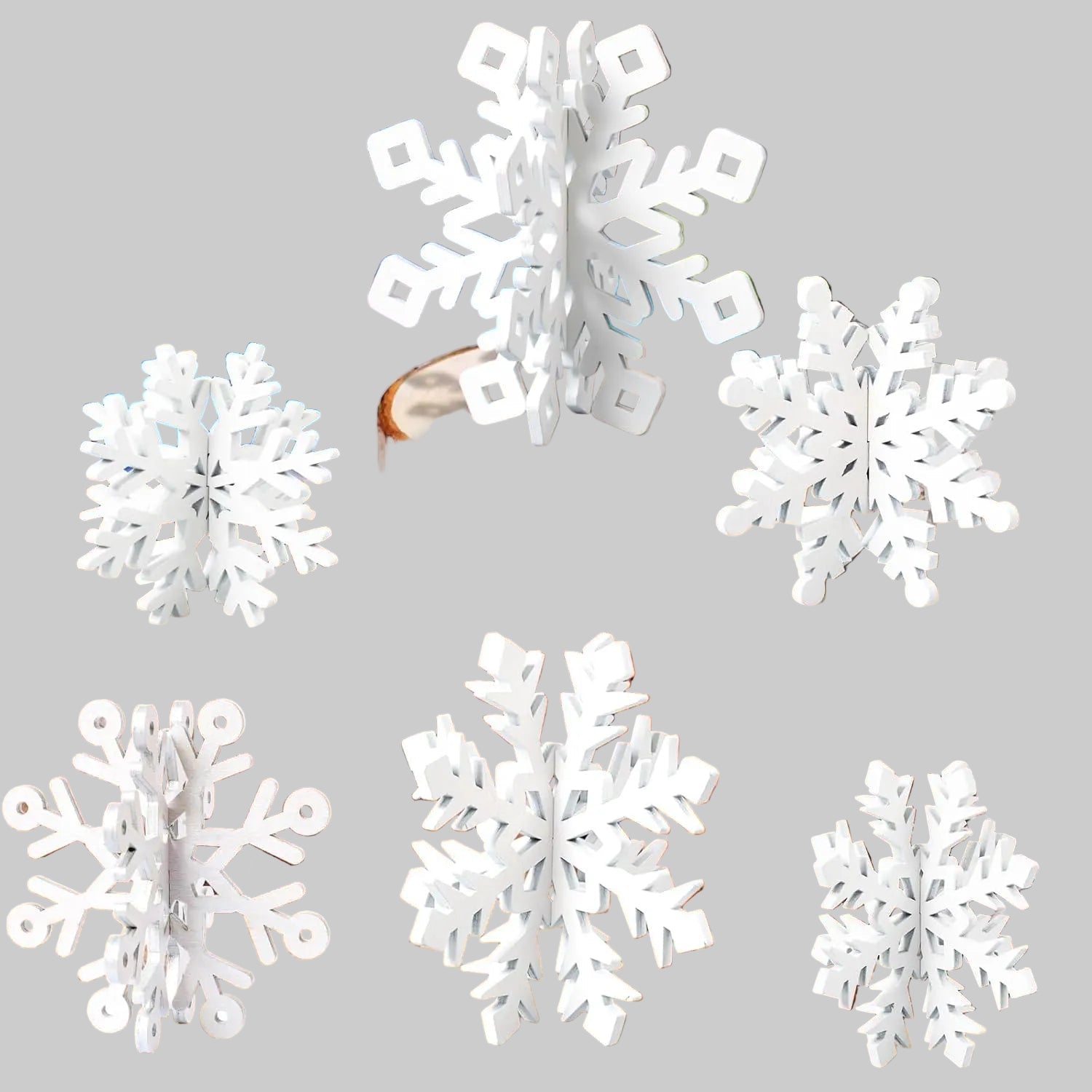 Décorations de Table de Noël - Flocons de Neige en Bois Élégants