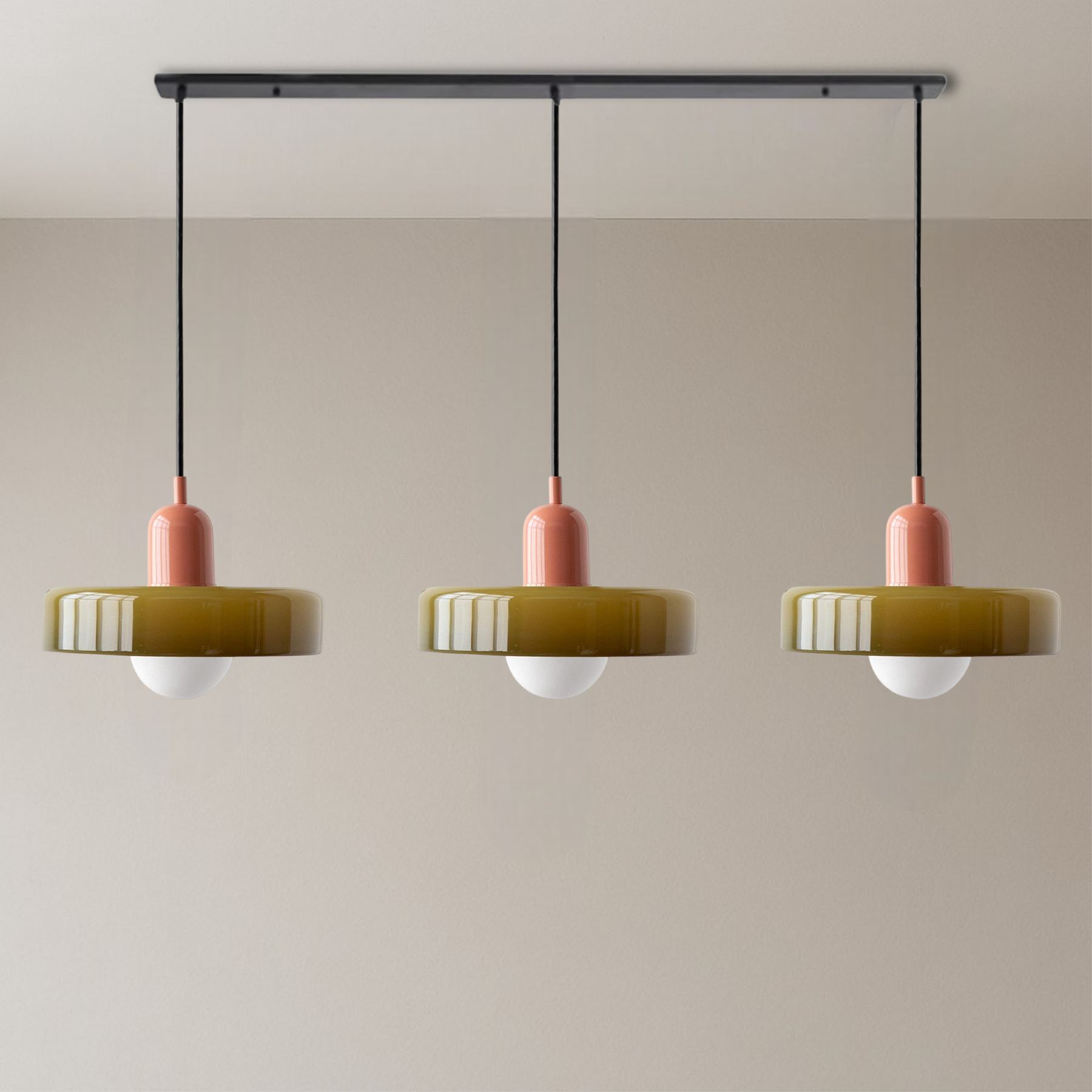 Lampe Suspendue Bauhaus en Verre Coloré - Éclairage Artistique et Réglable pour Intérieur
