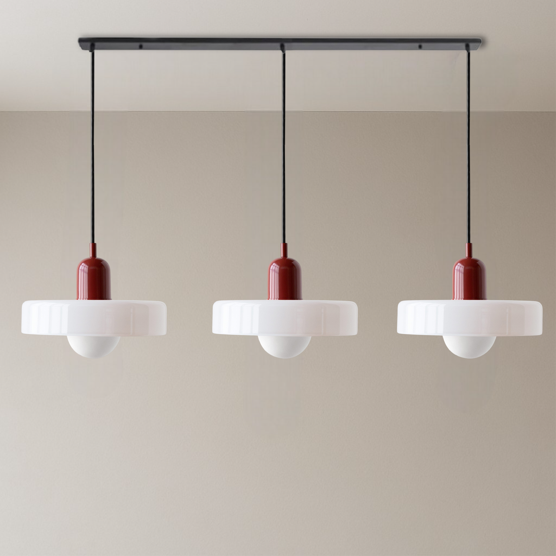 Lampe Suspendue Bauhaus en Verre Coloré - Éclairage Artistique et Réglable pour Intérieur