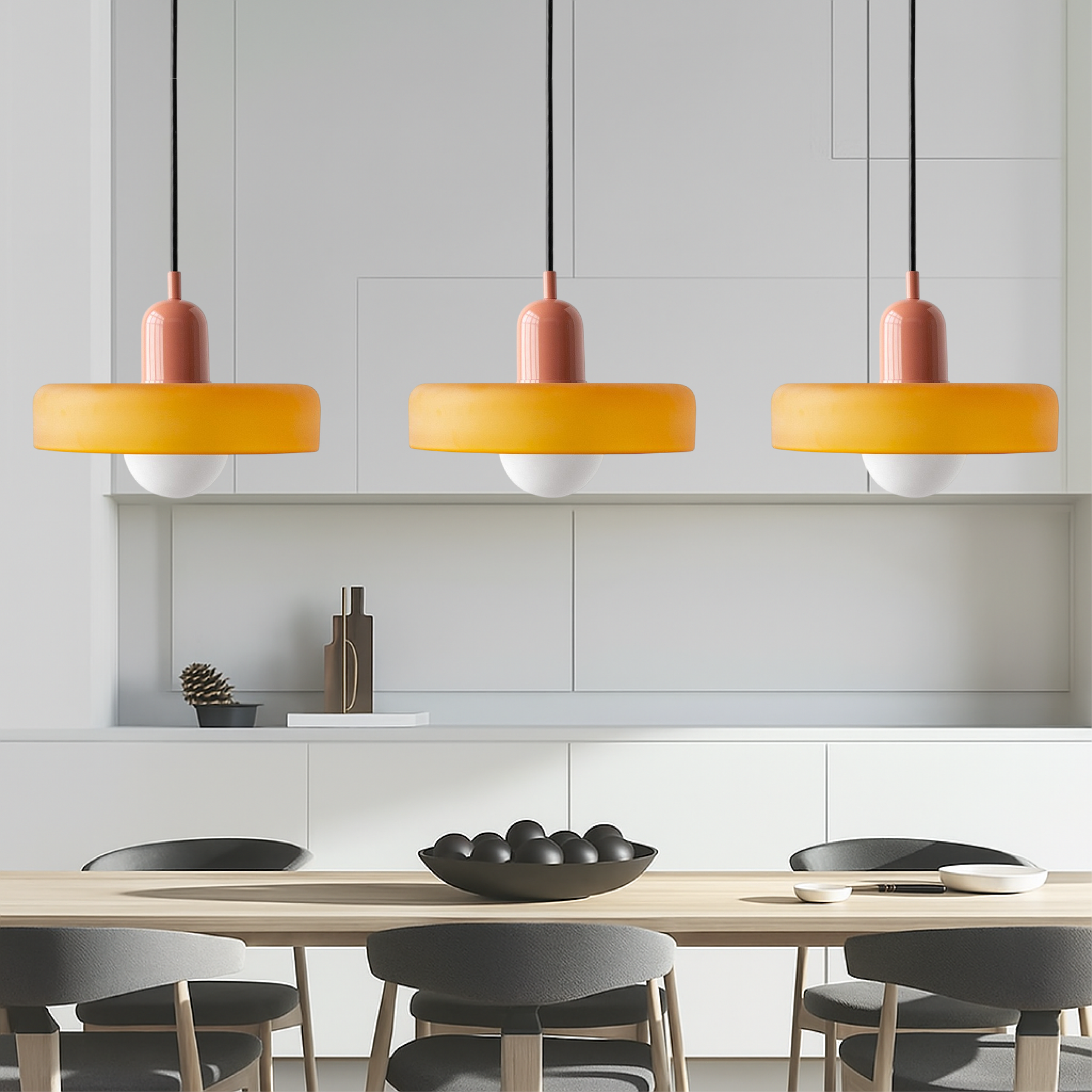 Lampe Suspendue Bauhaus en Verre Coloré - Éclairage Artistique et Réglable pour Intérieur
