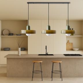 Lampe Suspendue Bauhaus en Verre Coloré - Éclairage Artistique et Réglable pour Intérieur