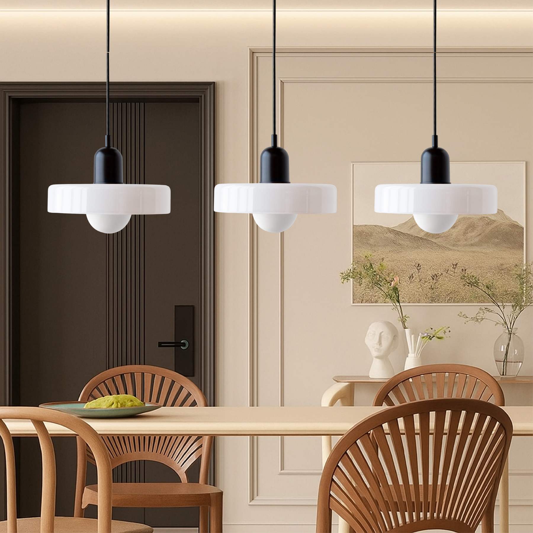 Lampe Suspendue Bauhaus en Verre Coloré - Éclairage Artistique et Réglable pour Intérieur