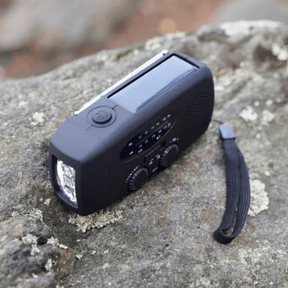 Radio d'urgence solaire à manivelle - Compacte avec Lampe de Poche LED