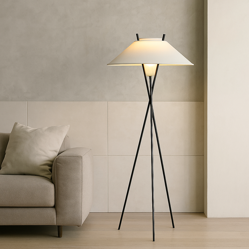 Lampe sur Pied en Tissu - Élégance Contemporaine et Atmosphère Chaleureuse