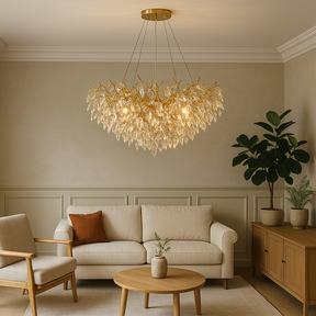 Lustre Rond en Cristal LED - Élégance et Atmosphère Chaleureuse