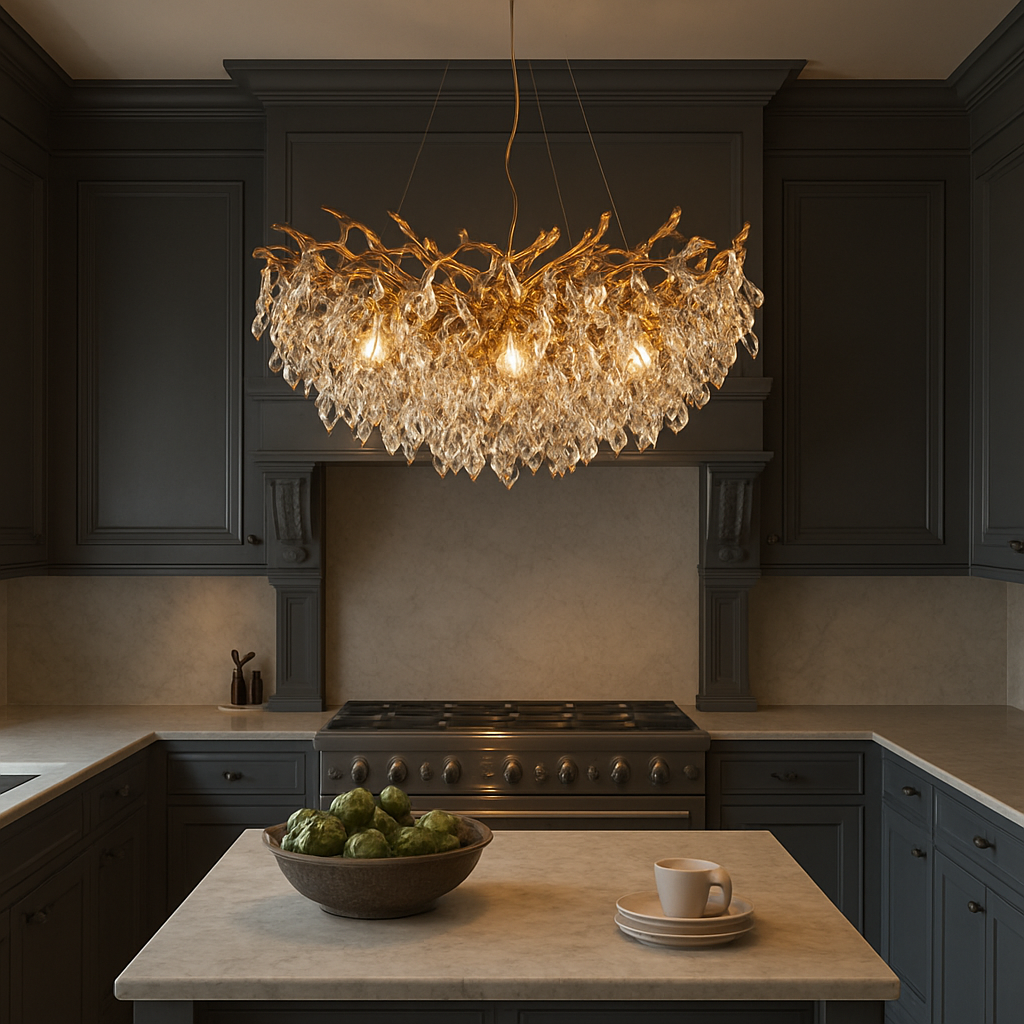 Lustre Rond en Cristal LED - Élégance et Atmosphère Chaleureuse