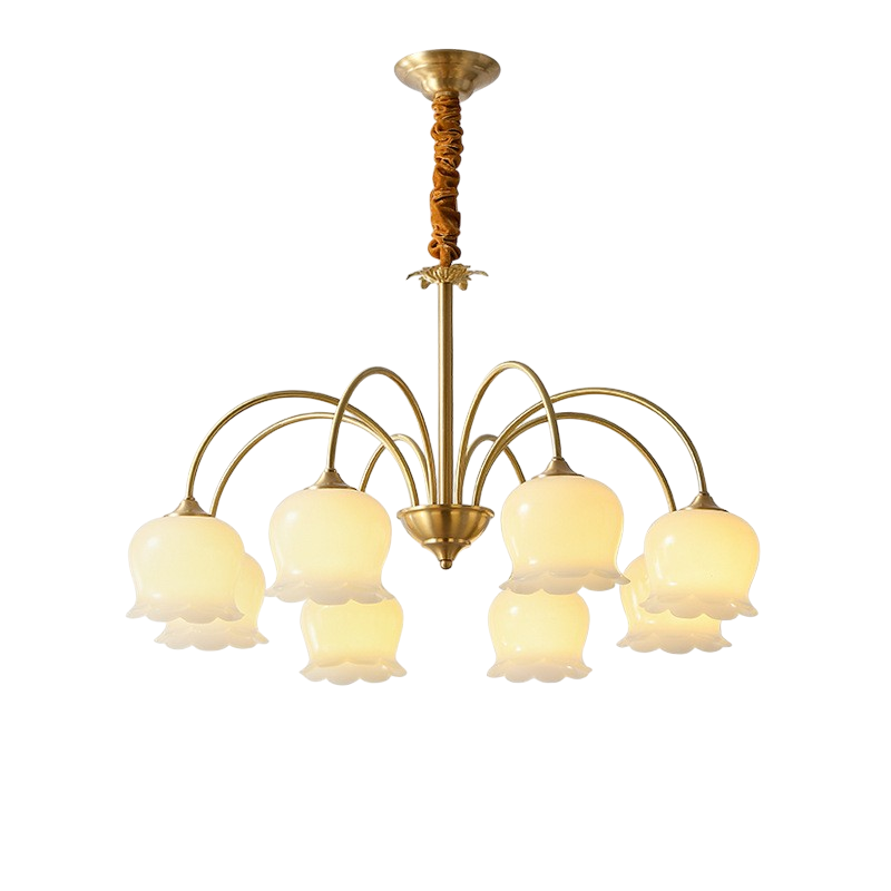Lustre en Cuivre Français Élégant - Ambiance Cozy pour Salle à Manger