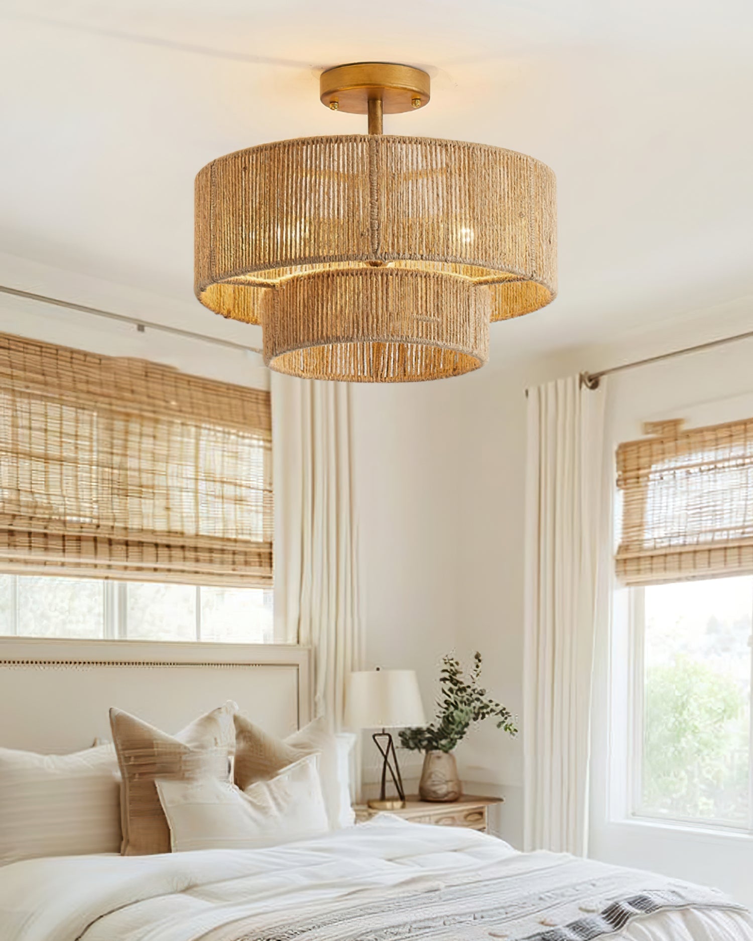 Lampe de Plafond Design Contemporain - Éclairage Ambiant et Charme Naturel