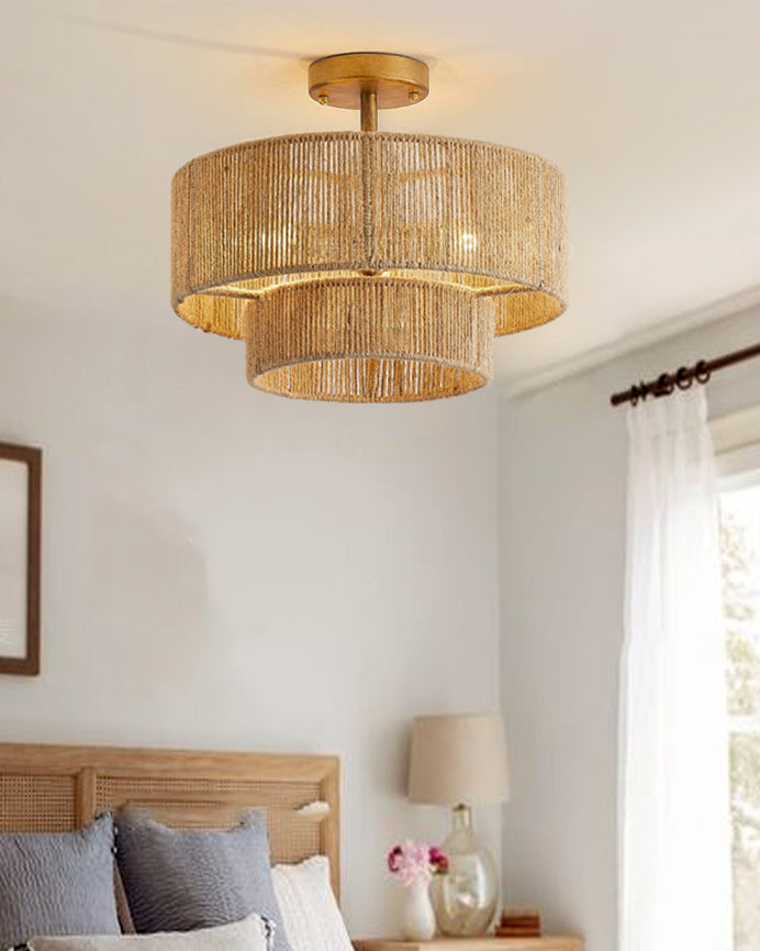 Lampe de Plafond Design Contemporain - Éclairage Ambiant et Charme Naturel
