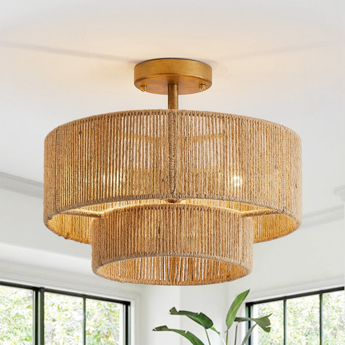 Lampe de Plafond Design Contemporain - Éclairage Ambiant et Charme Naturel