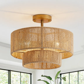 Lampe de Plafond Design Contemporain - Éclairage Ambiant et Charme Naturel