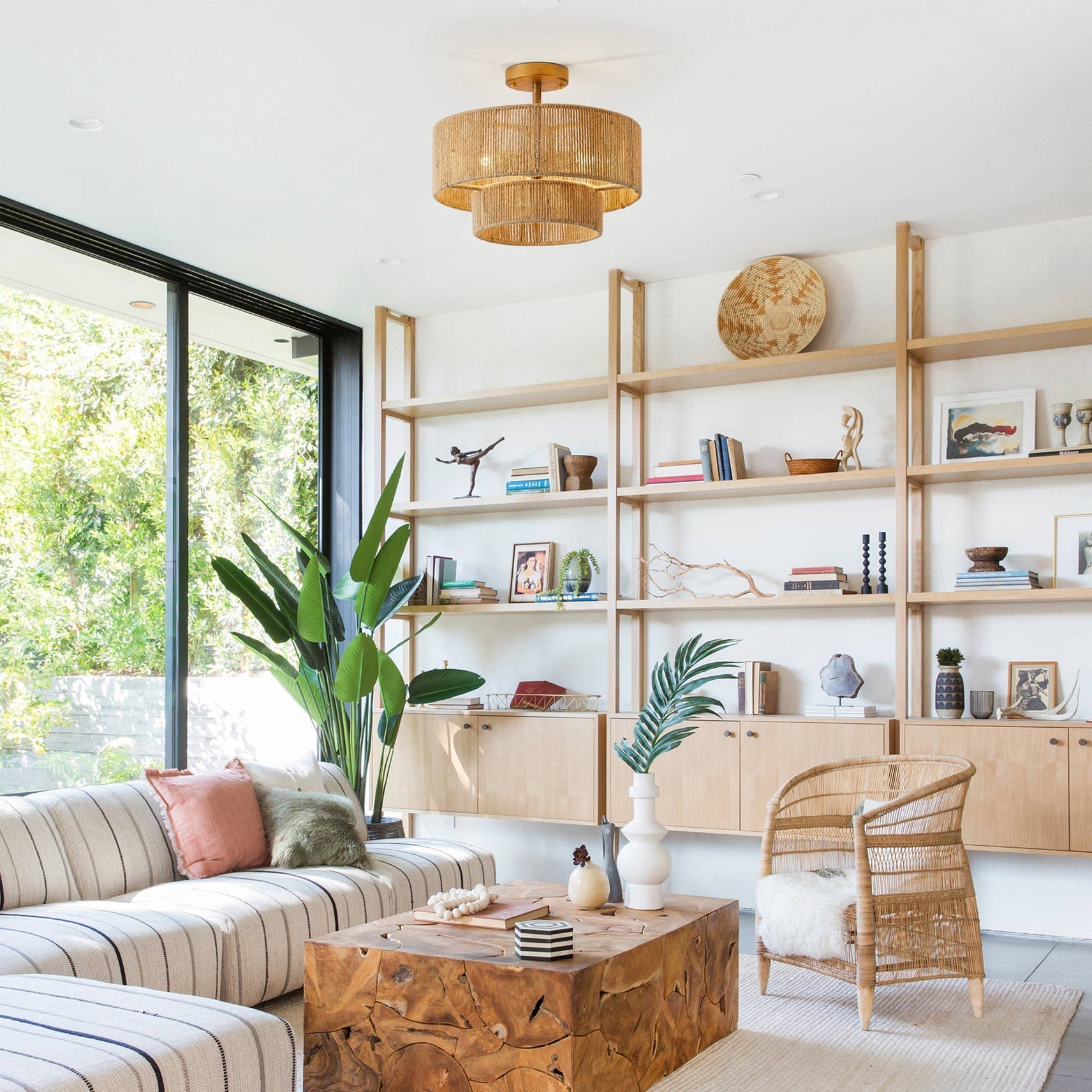 Lampe de Plafond Design Contemporain - Éclairage Ambiant et Charme Naturel