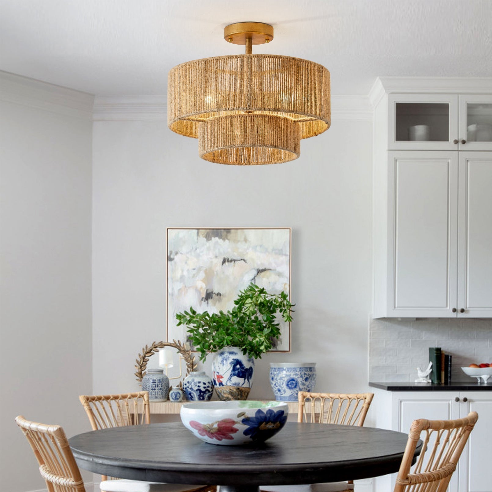 Lampe de Plafond Design Contemporain - Éclairage Ambiant et Charme Naturel