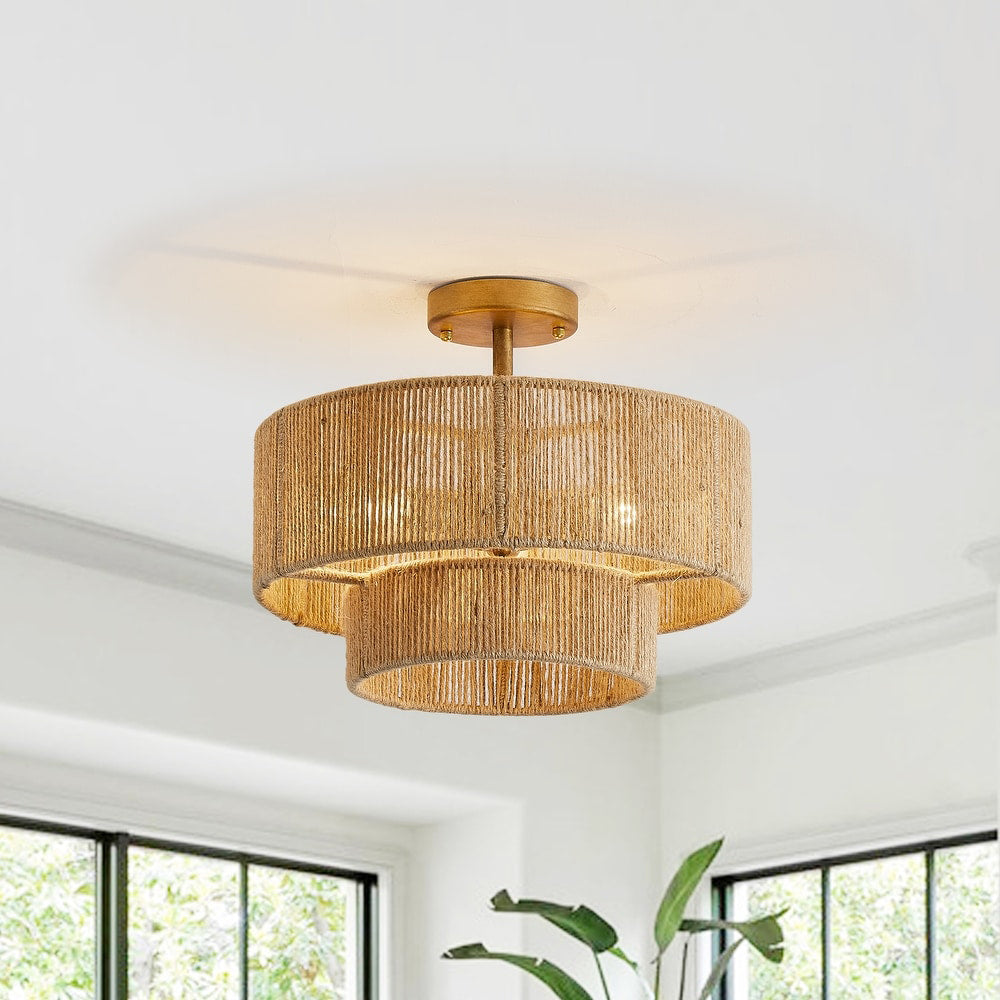 Lampe de Plafond Design Contemporain - Éclairage Ambiant et Charme Naturel
