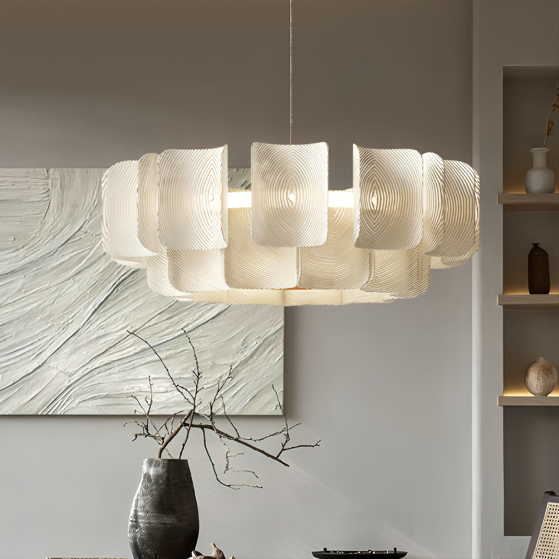 Lustre Wabi-Sabi en Bambou - Design Contemporain et Atmosphère Chaleureuse