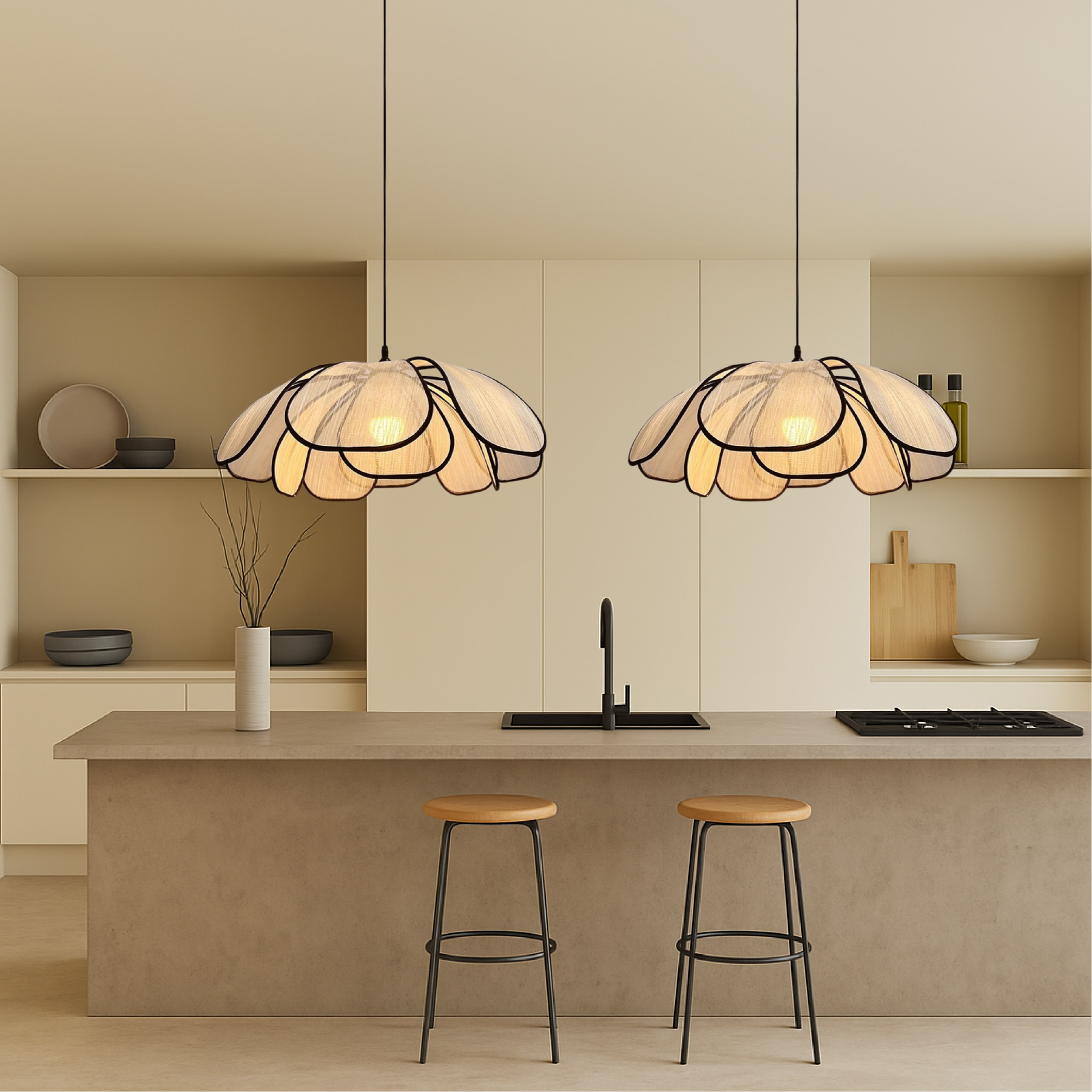 Lampe Suspendue en Bois - Design Élégant et Chaleureux