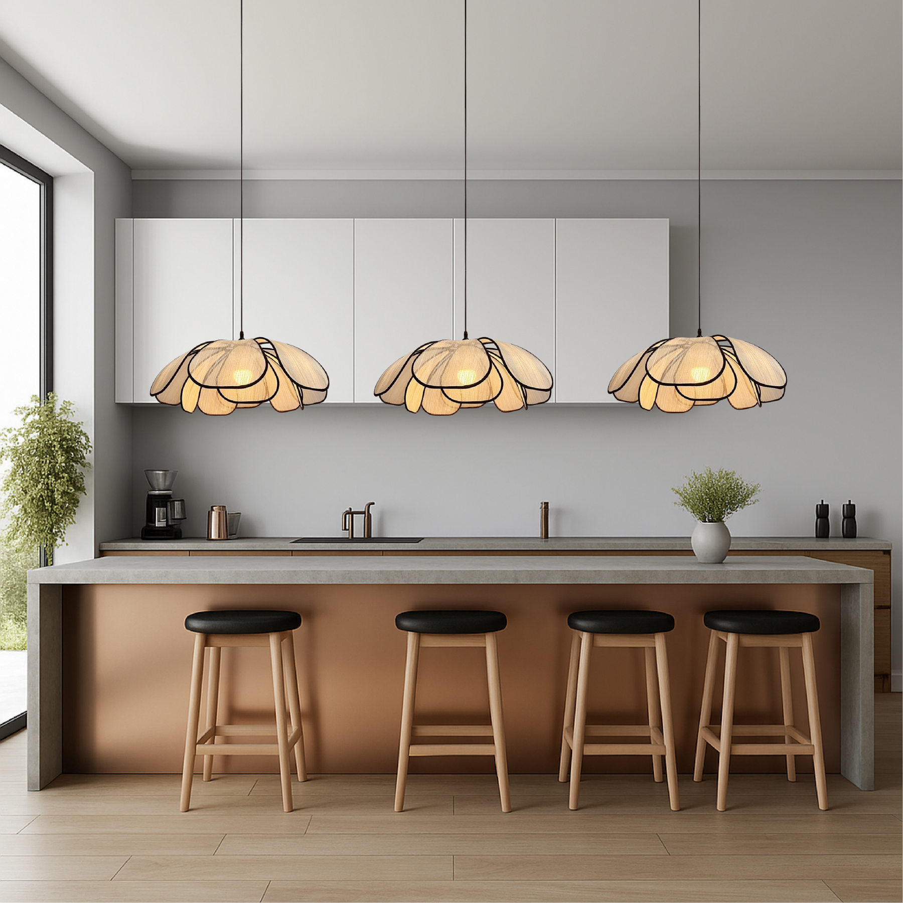 Lampe Suspendue en Bois - Design Élégant et Chaleureux