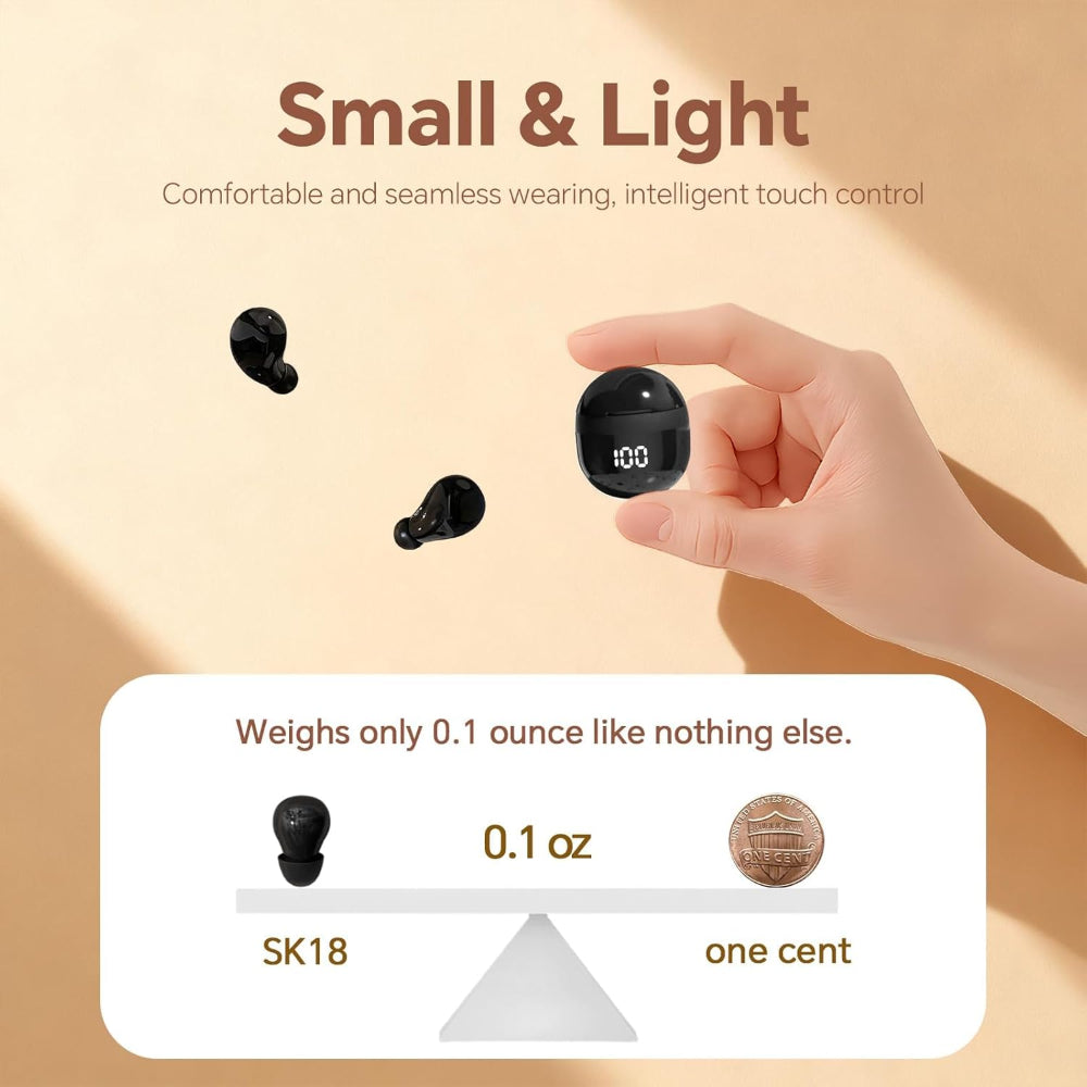 Écouteurs Bluetooth Mini Confortables - Son Clair et Conçu pour le Sommeil