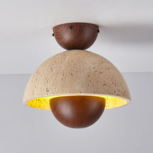 Lampe de Plafond Élégante en Travertin - Design Sophistiqué et Durable