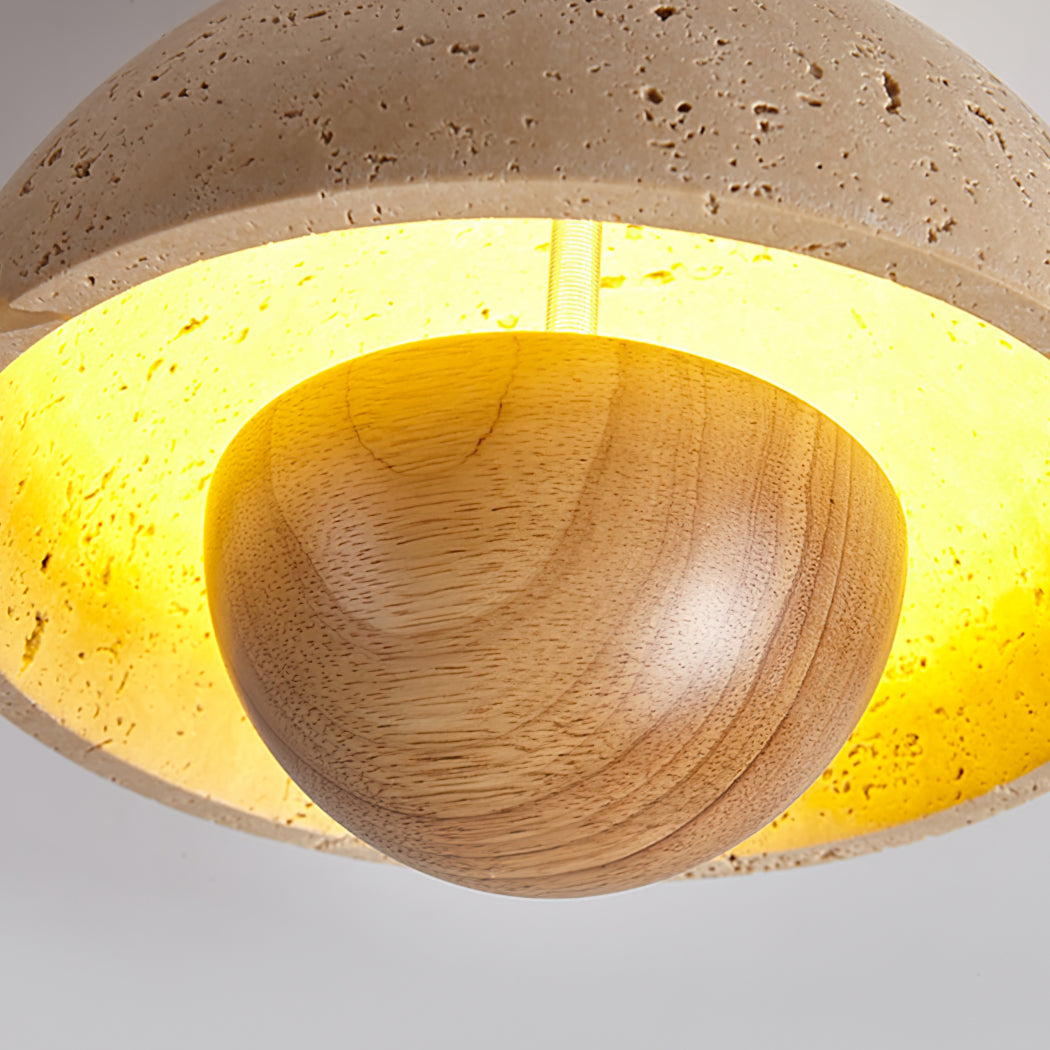 Lampe de Plafond Élégante en Travertin - Design Sophistiqué et Durable