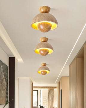 Lampe de Plafond Élégante en Travertin - Design Sophistiqué et Durable