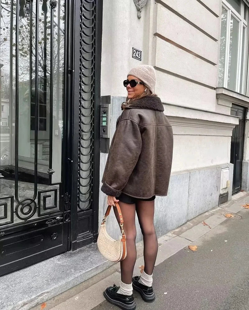 Veste d'Hiver Chic pour Femmes - Chaude et Élégante avec Intérieur en Peluche