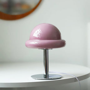 Lampe de Table Cosmique Métallique - Design Futuriste en Verre Champignon