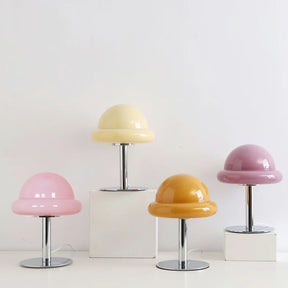 Lampe de Table Cosmique Métallique - Design Futuriste en Verre Champignon