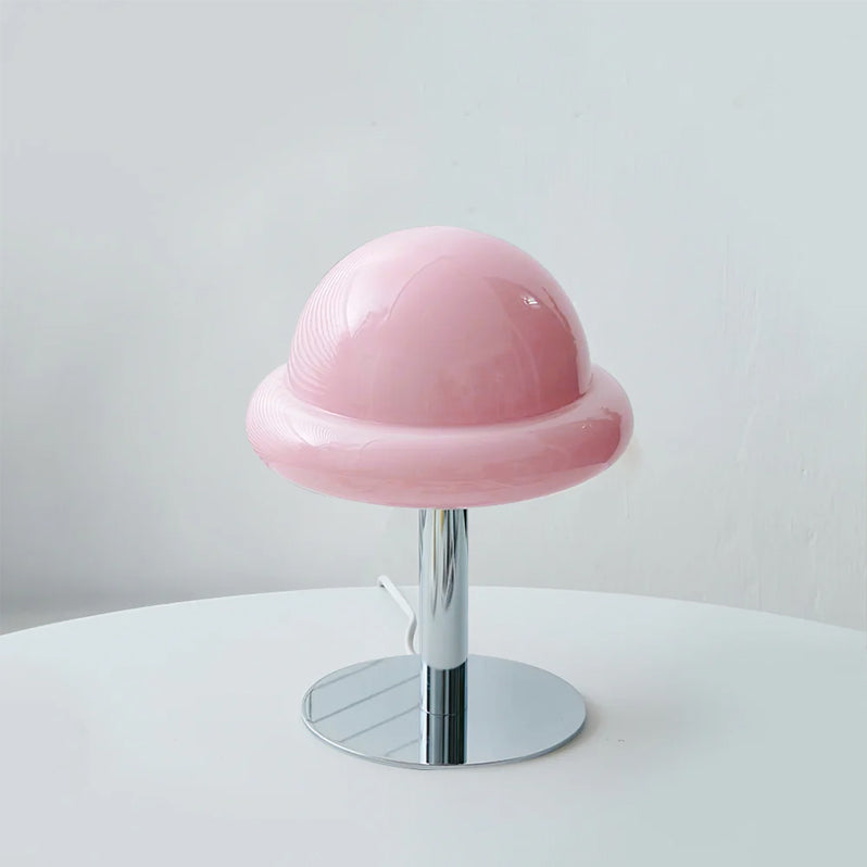 Lampe de Table Cosmique Métallique - Design Futuriste en Verre Champignon