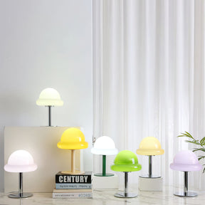 Lampe de Table Cosmique Métallique - Design Futuriste en Verre Champignon