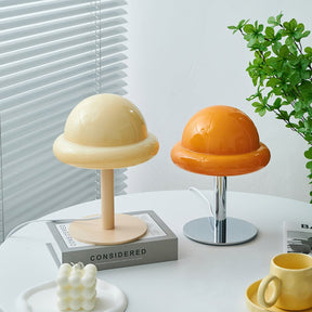 Lampe de Table Cosmique Métallique - Design Futuriste en Verre Champignon