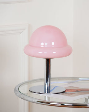 Lampe de Table Cosmique Métallique - Design Futuriste en Verre Champignon