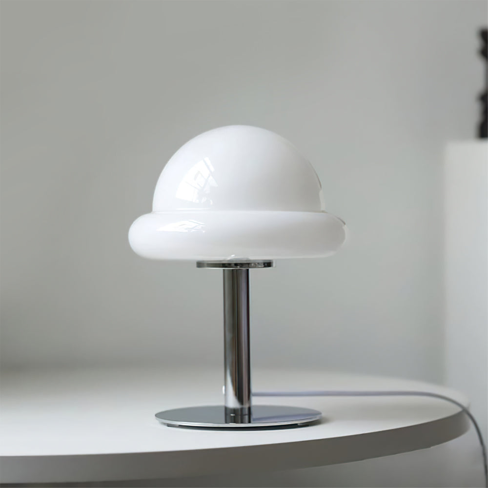 Lampe de Table Cosmique Métallique - Design Futuriste en Verre Champignon