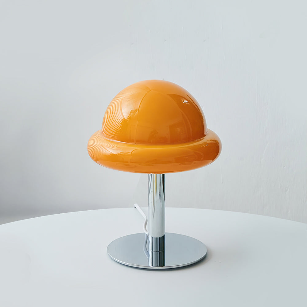 Lampe de Table Cosmique Métallique - Design Futuriste en Verre Champignon