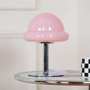 Lampe de Table Cosmique Métallique - Design Futuriste en Verre Champignon