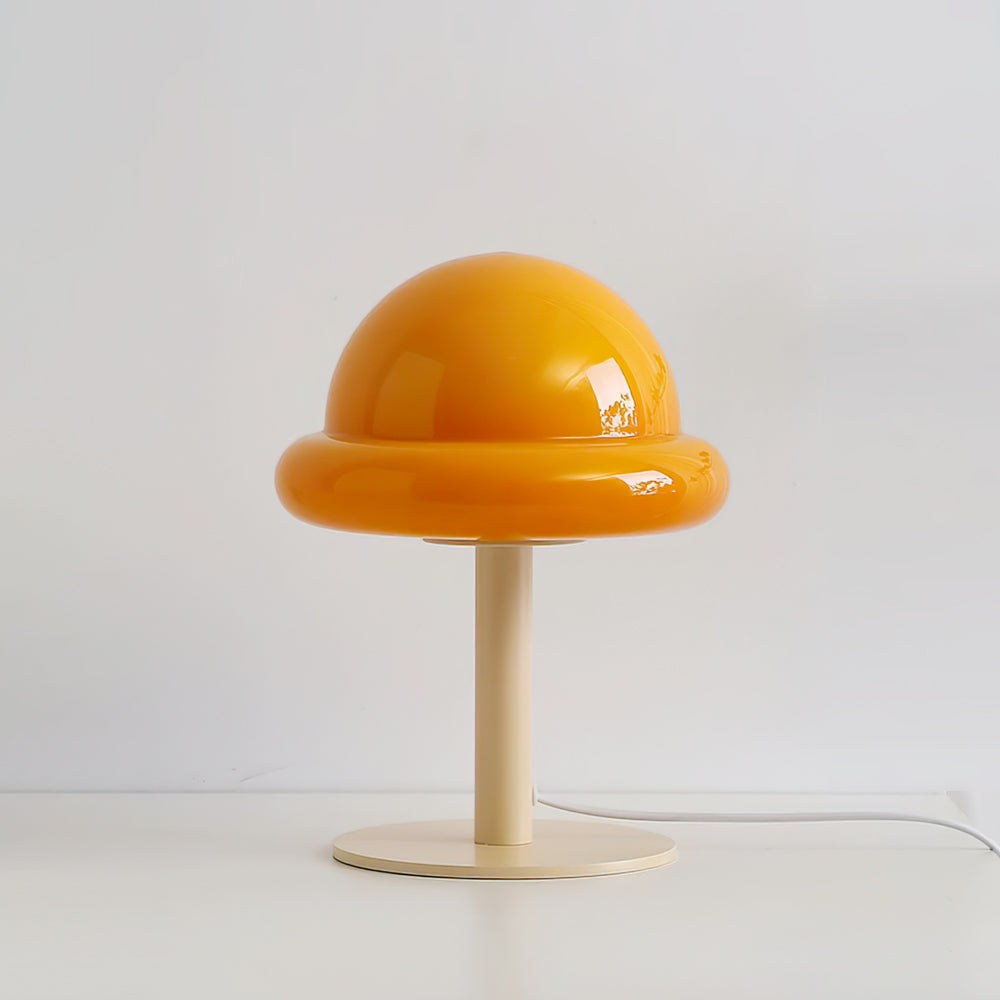Lampe de Table Cosmique Métallique - Design Futuriste en Verre Champignon