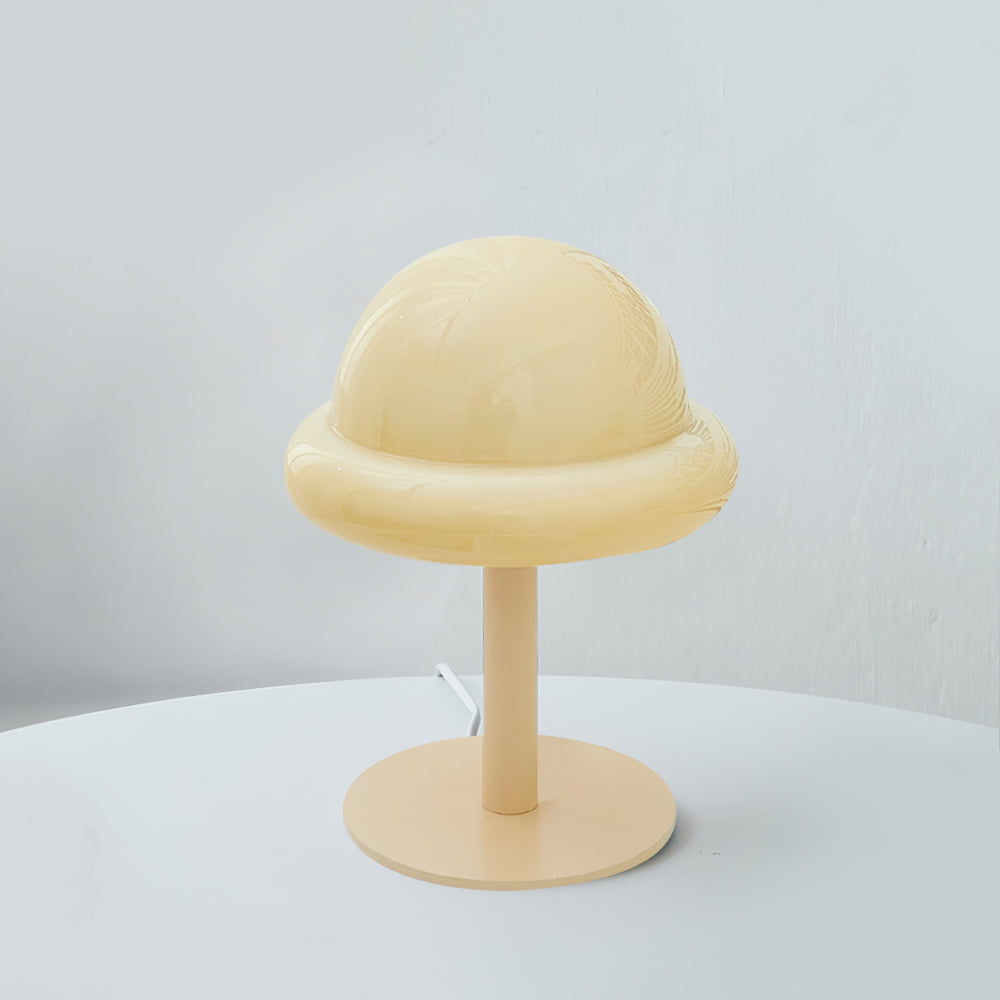 Lampe de Table Cosmique Métallique - Design Futuriste en Verre Champignon
