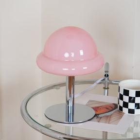 Lampe de Table Cosmique Métallique - Design Futuriste en Verre Champignon